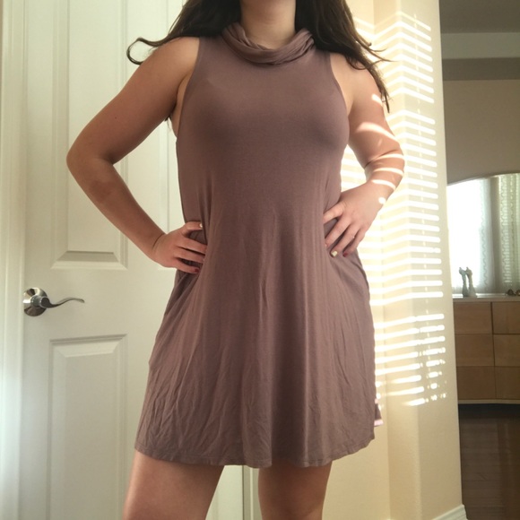 Socialite Dresses & Skirts - Socialite cowl neck mauve-brown dress